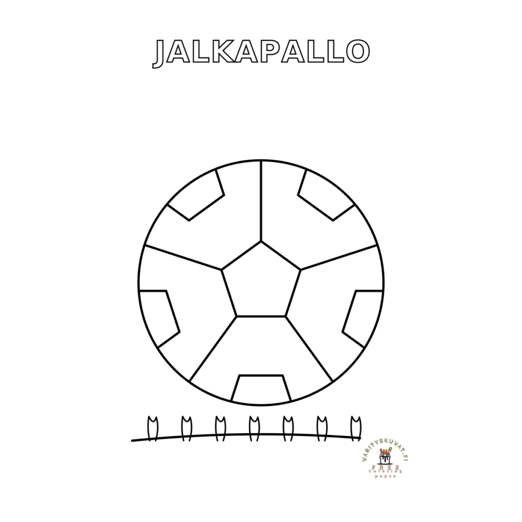 Jalkapallo värityskuva sanalla JALKAPALLO