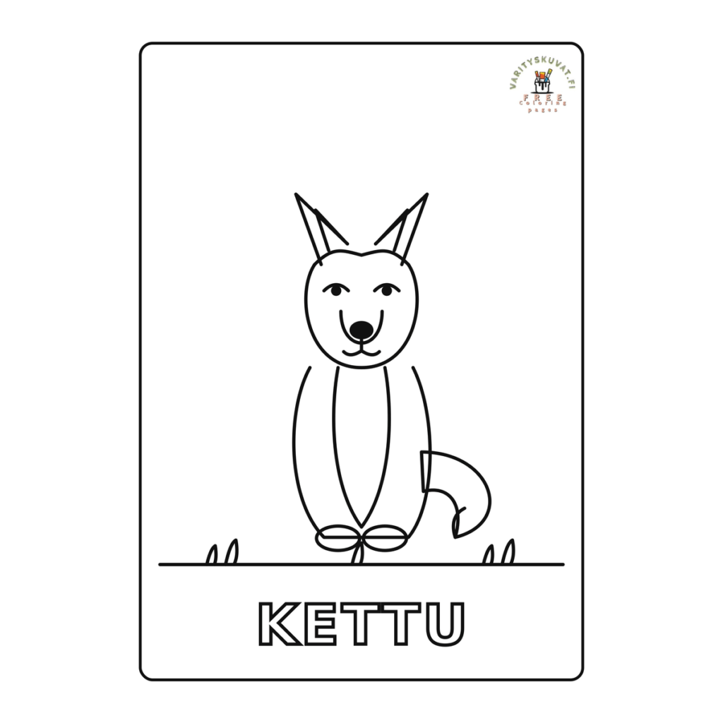 Helppo kettu värityskuva