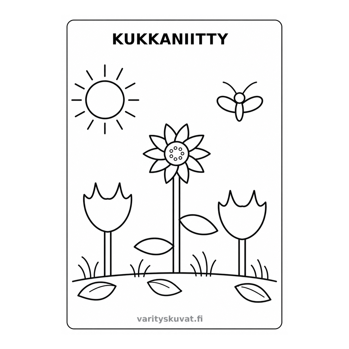 Kukkaniitty värityskuva lapsille