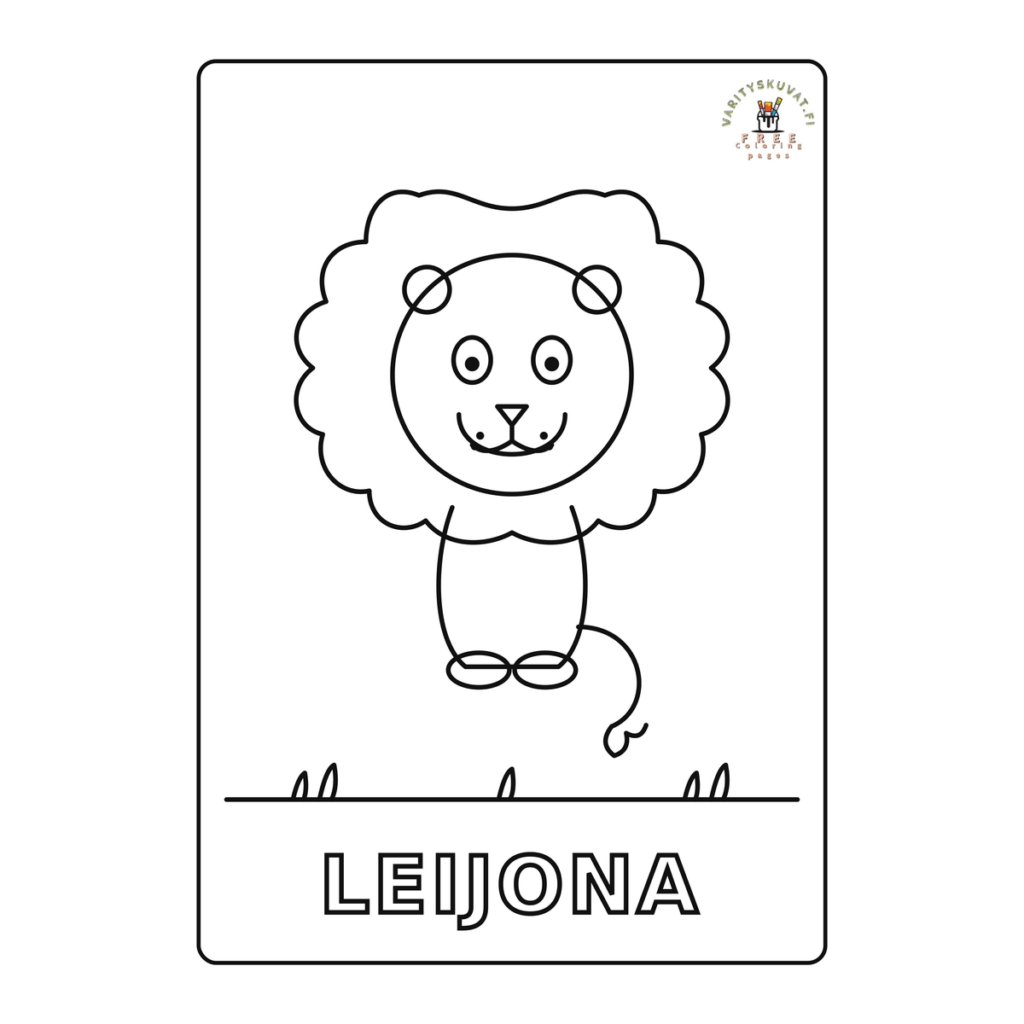 Helppo leijona värityskuva