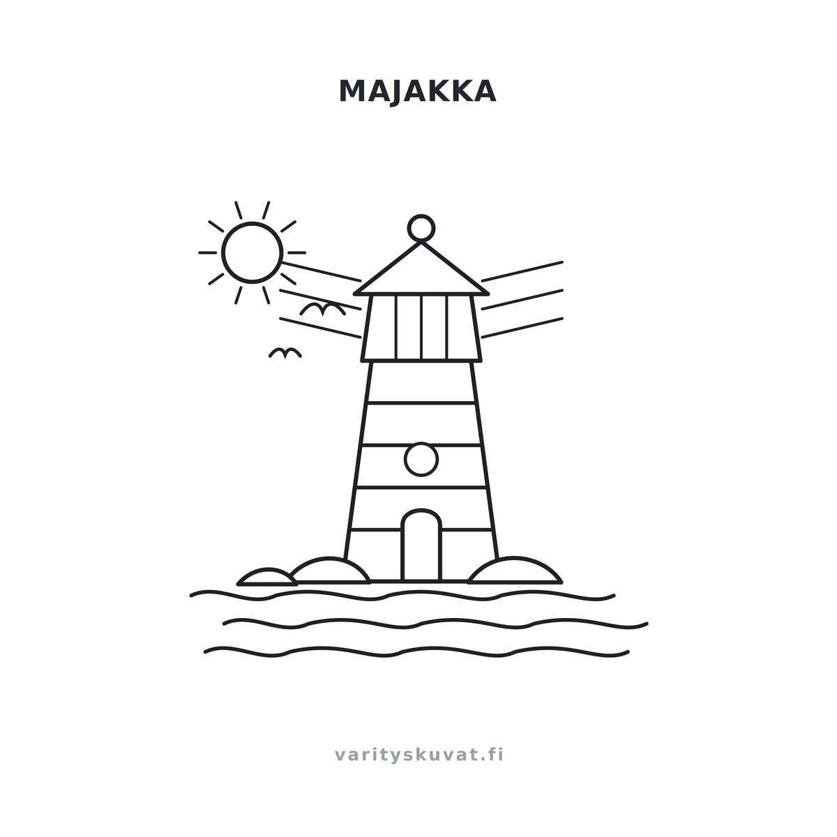Majakka värityskuva tulostettavaksi
