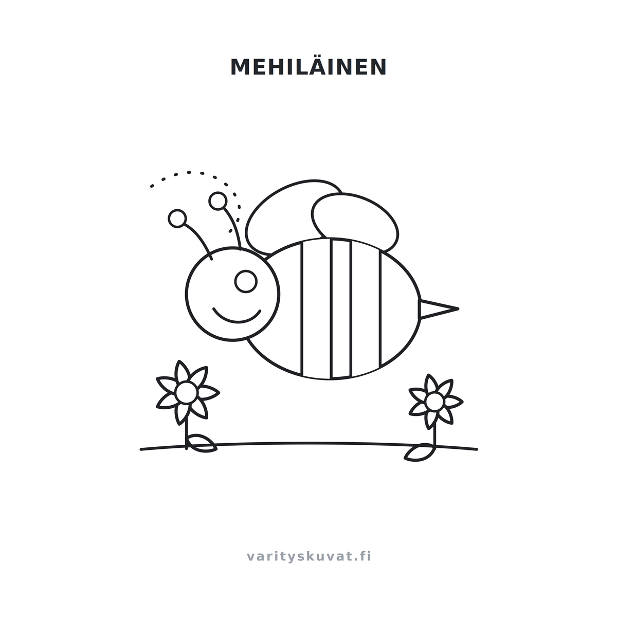 Mehiläinen värityskuva lapsille