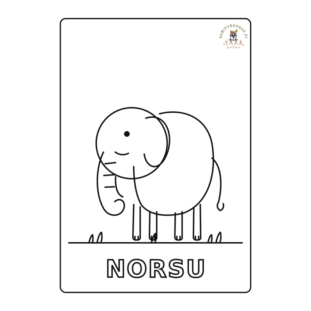 Helppo norsu värityskuva