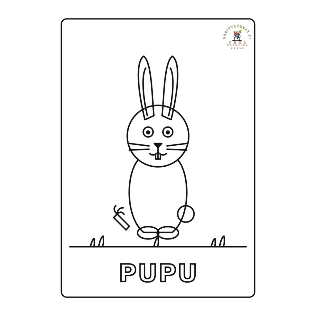 Helppo pupu värityskuva