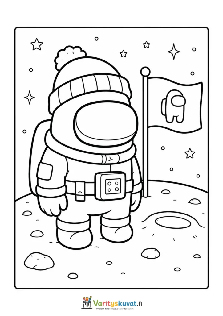 Among Us astronautti kuun pinnalla