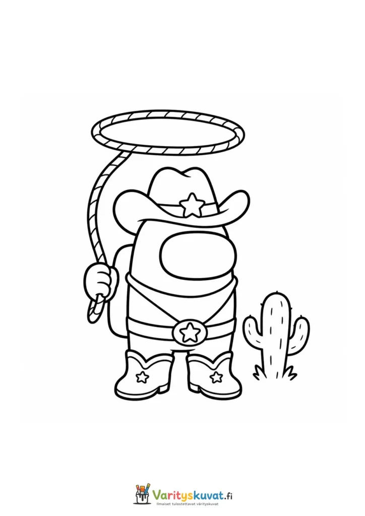 Among Us cowboy lassolla
