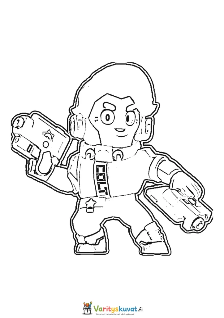 Brawl Stars Colt sinisessä asussa värityskuva