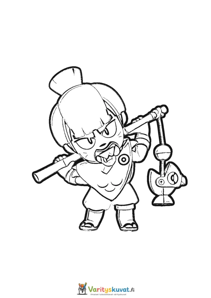 Brawl Stars kalastava Brawl Stars -hahmo värityskuva