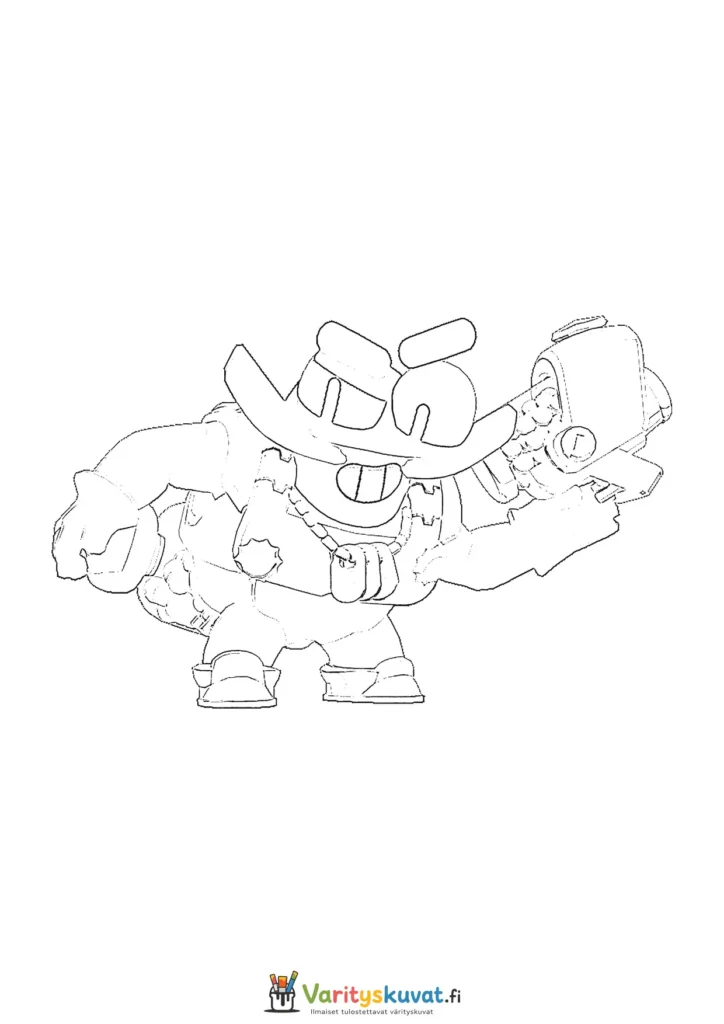 Brawl Stars naamioitu Brawl Stars -hahmo värityskuva