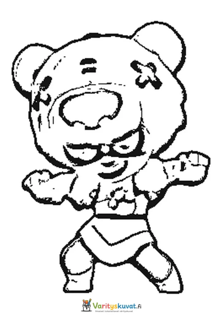 Brawl Stars Nita karhuasussa värityskuva