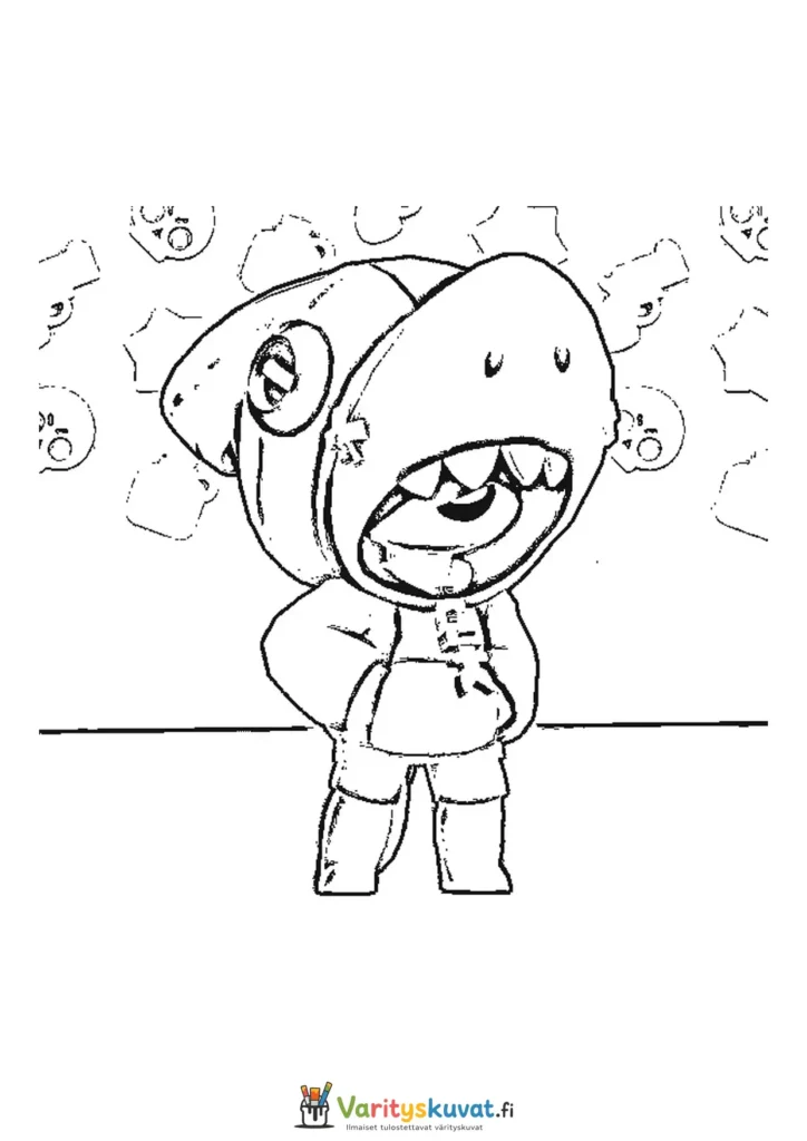 Brawl Stars Shark Leon värityskuva