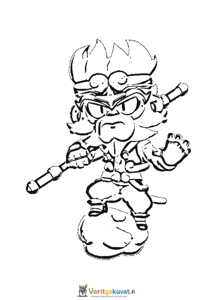Brawl Stars Wukong Mico värityskuva