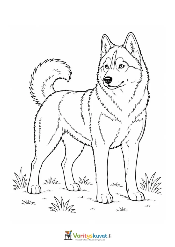 Husky värityskuva