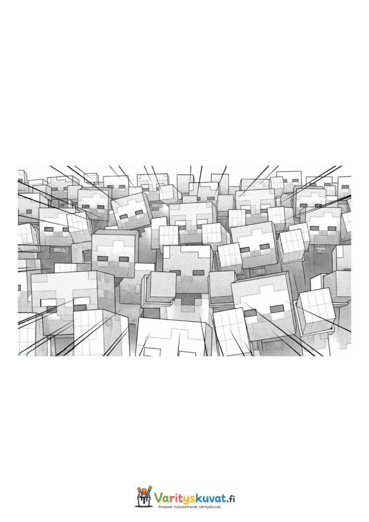 Suuri Minecraft-lammaslauma täyttää koko kuvan.